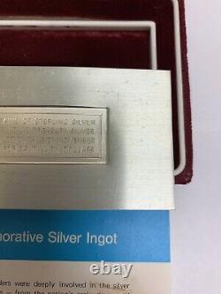 Vintage 1971 21.16 oz, 658 Grams Sterling Silver Ingot By Franklin Mint Bar