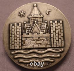 Vintage 1971 SOCIETE DE LA SCULPTURE CASTLE FRODE BAHNSEN HUGE SILVER MEDAL