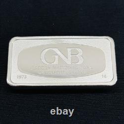 Vintage 1973 Franklin Mint Garden National Bank Kansas City Sterling Silver Bar