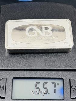 Vintage 1973 Franklin Mint Garden National Bank Kansas City Sterling Silver Bar