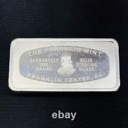 Vintage 1973 Franklin Mint Merril Bank Bangor Maine Sterling Silver Bar 2oz