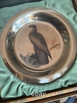 Vintage 1974 Sterling Silver Audubon Society Franklin Mint Bald Eagle PLATE