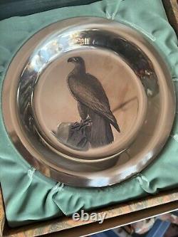 Vintage 1974 Sterling Silver Audubon Society Franklin Mint Bald Eagle PLATE