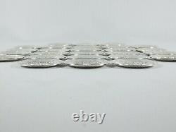 Vintage 1979 Set 26 Sterling Silver Alphabet Floral Mini Plate A-Z Franklin Mint