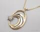 Vintage 1985 Franklin Mint One Diamond Gold Over Sterling Silver Necklace 15