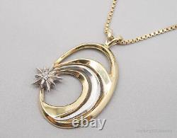 Vintage 1985 Franklin Mint One Diamond Gold Over Sterling Silver Necklace 15