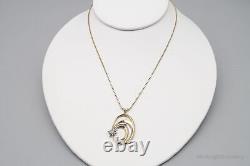 Vintage 1985 Franklin Mint One Diamond Gold Over Sterling Silver Necklace 15