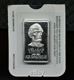 Vintage Abraham Lincoln 16th President 10.4oz Sterling Silver Art Bar 069DUD