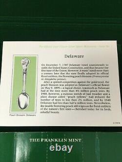 Vintage Franklin Mint 48 State Flowers Sterling Silver Spoon Set- Spoons Sealed