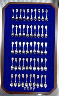 Vintage Franklin Mint 50 State Bird Sterling Silver Mini Spoons Complete Set