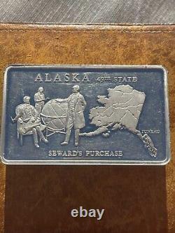 Vintage Franklin Mint 5000 Grains Sterling Silver Bar Alaska Very Rare