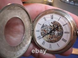 Vintage Franklin Mint Alfex Sterling Silver HC Pocket Watch Unitas cal 6498