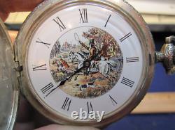 Vintage Franklin Mint Alfex Sterling Silver HC Pocket Watch Unitas cal 6498