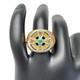 Vintage Franklin Mint Celtic Cross Emerald Sterling Silver Statement Ring 8