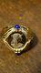 Vintage Franklin Mint Cleopatra 14k And Sterling Lapis Ladies Ring Size 8 1/2