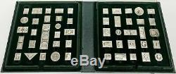 Vintage Franklin Mint Collectors Box of 50 Stamps in Sterling Silver (600 Grams)