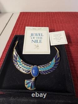 Vintage Franklin Mint Jewel of the Nile Enamel Scarab Necklace NEW Never Worn