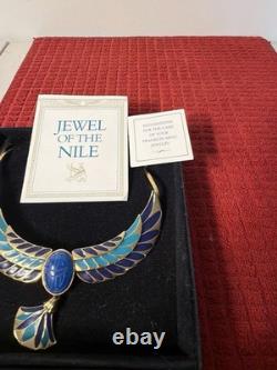 Vintage Franklin Mint Jewel of the Nile Enamel Scarab Necklace NEW Never Worn
