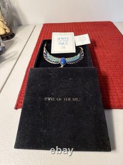 Vintage Franklin Mint Jewel of the Nile Enamel Scarab Necklace NEW Never Worn