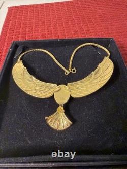 Vintage Franklin Mint Jewel of the Nile Enamel Scarab Necklace NEW Never Worn