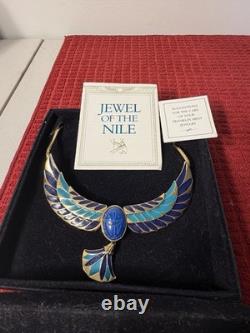 Vintage Franklin Mint Jewel of the Nile Enamel Scarab Necklace NEW Never Worn