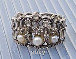 Vintage Franklin Mint Princess Diana Tiara Sterling Silver band Ring size 6