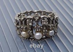 Vintage Franklin Mint Princess Diana Tiara Sterling Silver band Ring size 6