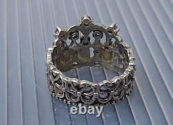 Vintage Franklin Mint Princess Diana Tiara Sterling Silver band Ring size 6