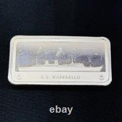Vintage Franklin Mint SS Raffaello Italian Line Cruise Ship Sterling Silver Bar
