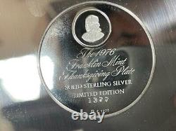 Vintage Franklin Mint Solid Sterling Silver 1976 Thanksgiving Plate 160g DS30