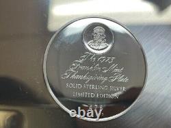 Vintage Franklin Mint Solid Sterling Silver Thanksgiving Plate 1973 194g DS30
