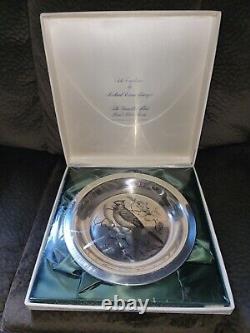 Vintage Franklin Mint Sterling Silver Cardinal Collector Plate With Coa N. I. B