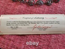 Vintage Franklin Mint Sterling Silver Flowers Of Florence Bracelet With Case/coa