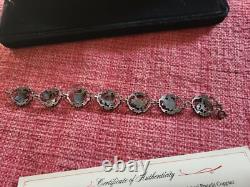 Vintage Franklin Mint Sterling Silver Flowers Of Florence Bracelet With Case/coa