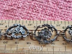 Vintage Franklin Mint Sterling Silver Flowers Of Florence Bracelet With Case/coa