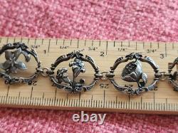 Vintage Franklin Mint Sterling Silver Flowers Of Florence Bracelet With Case/coa