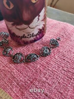 Vintage Franklin Mint Sterling Silver Flowers Of Florence Bracelet With Case/coa