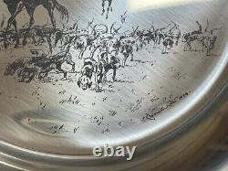 Vintage Franklin Mint Sterling Silver James Wyeth Riding To The Hunt Plate DS30