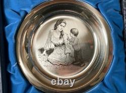 Vintage Franklin Mint Sterling Silver Mother's Day Plate 1975 Irene Spencer