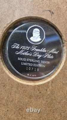 Vintage Franklin Mint Sterling Silver Mother's Day Plate 1975 Irene Spencer