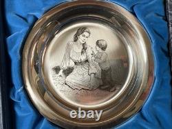 Vintage Franklin Mint Sterling Silver Mother's Day Plate 1975 Irene Spencer Vintage Franklin Mint Sterling Silver Mother's Day Plate 1975 Irene Spencer