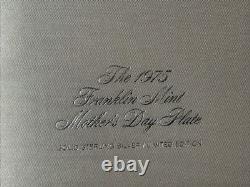 Vintage Franklin Mint Sterling Silver Mother's Day Plate 1975 Irene Spencer