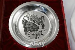 Vintage Franklin Mint Sterling Silver Norman Rockwell Christmas 1973 Plate