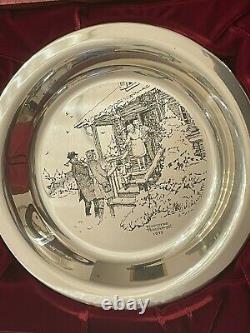 Vintage Sterling Silver Norman Rockwell Home For Christmas 1975 Franklin Mint