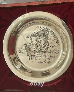 Vintage Sterling Silver Norman Rockwell Home For Christmas 1975 Franklin Mint