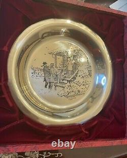 Vintage Sterling Silver Norman Rockwell Home For Christmas 1975 Franklin Mint