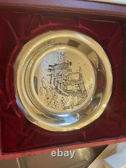 Vintage Sterling Silver Norman Rockwell Home For Christmas 1975 Franklin Mint