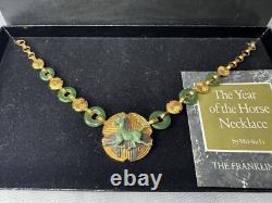 Vntg 1989 Gold Plated Sterling Silver Franklin Mint Year Of Horse Necklace-CIB