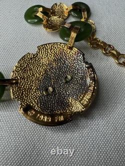 Vntg 1989 Gold Plated Sterling Silver Franklin Mint Year Of Horse Necklace-CIB