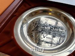 Vtg 1972 Franklin Mint The First Annual Thanksgiving PLATE sterling silver NEW